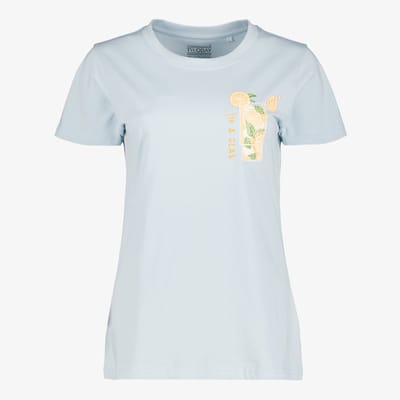 TwoDay dames T-shirt met backprint lichtblauw - Maat XS