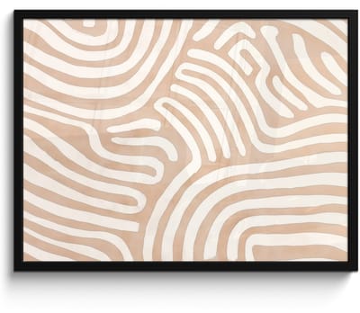 Poster in lijst - Fotolijst 70x50 cm - Posters - Beige - Aardspatroon - Posterlijst zwart - Decoratie - Wanddecoratie woonkamer - Muurdecoratie slaapkamer