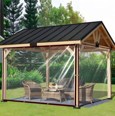 Dekzeil Transparant - Waterdicht Zeil - Bescherming Buiten - Met Metalen Ogen - 25 x 2 m - Doorzichtig