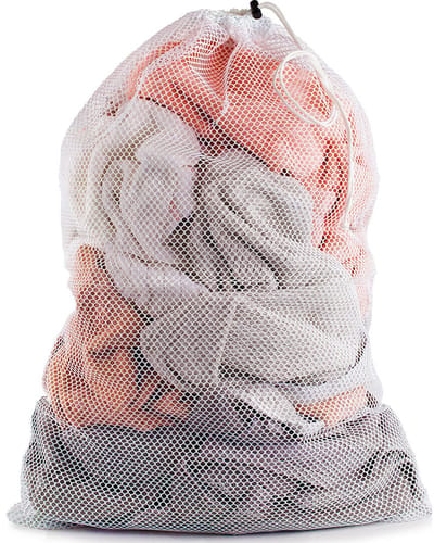 Grote waszak- Treksysteem - Trekbandsluiting - Polyester - Laundry bag - Laundry Bag - Wasnet – Waszakje - Groot XL - 60x90CM - Wit - LOUZIR
