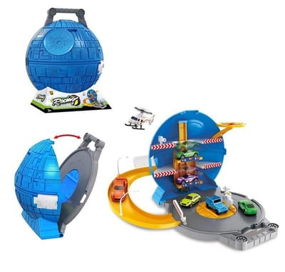 Meeneem koffer  Wiel Garage speelset speelgarage met vele accessoires. Star Parking Lot