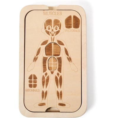 Houten Montessori Speelgoed voor Kinderen Puzzels van het Menselijk Lichaam Houten Menselijke Anatomie Puzzel Cognitieve Menselijke Anatomie Speelgoed Set voor Peuters beige