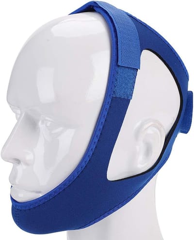 Anti-snurk kinband, elastische anti-snurk kinband, corrigeert mondademhaling, unisex, blauw, 2-pack