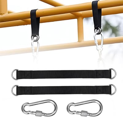 2 stuks hangmatbevestiging, boomschommelriem, schommelophanging, nylon, draagbare schommelkit, scheurvaste ophanging, hangriem met 2 karabijnhaken en 2 D-ringen voor schommelstoel hangstoel