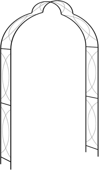 Rozenboog Tuin - Decoratie Boog - Bruiloft Versiering - Weerbestendig Ijzer - 150x34x240cm - Zwart