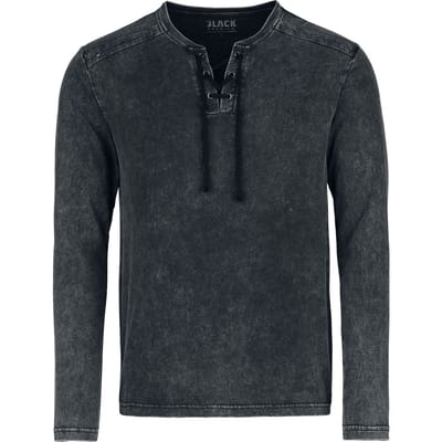 Black Premium by EMP Shirt met lange mouwen - Essential Longsleeve met rijgsluiting - S tot XXL - voor Mannen - antraciet