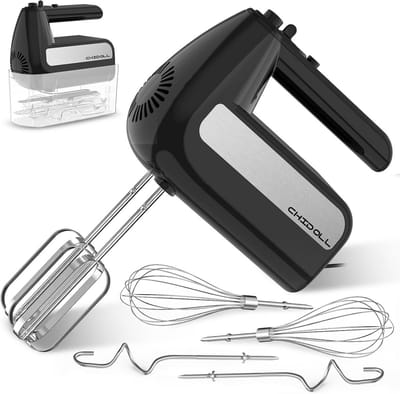 Krachtige Elektrische Handmixer met 800W Turbo, 5 Snelheden en Opbergdoos