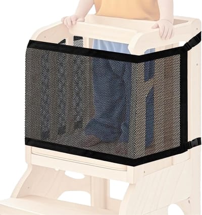 Leertoren Net - Veiligheidsnet Kinderen - Spelen en Leren - Uitgebreide Bescherming - 110 x 45 cm - Zwart