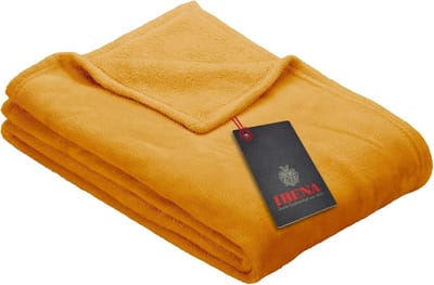 Zachte en Warme Fleece Dekens 130x180 cm - Geel Effen en Wasbaar