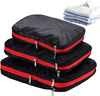 Reis Opbergzakken - Koffer Organizers - Compact Reizen - Waterdicht Ontwerp - Set van 3 - Zwart