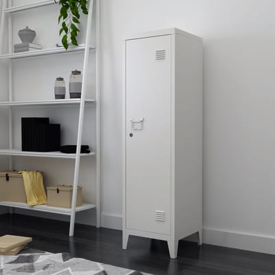 Lockerkast Kurikka metaal 137x38x38 cm wit [en.casa]