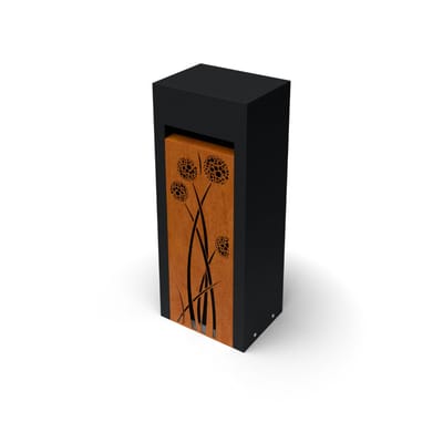 Brievenbus Libus Combo zwart Corten L30 x B40 x H100 met Allium mot...