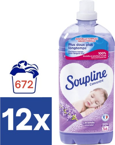 Soupline Lavendel Geconcentreerde wasverzachter (Voordeelverpakking) - 12 x 1.3 l