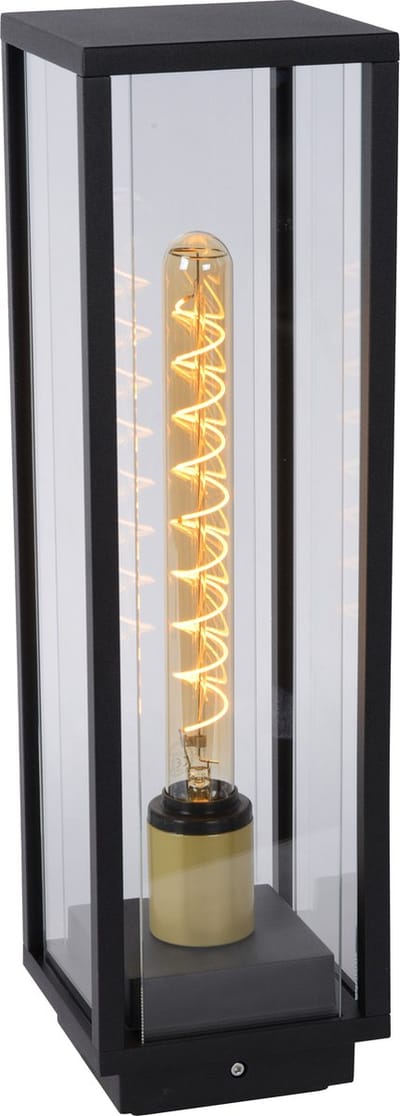 Lucide LAURENS - Sokkellamp - 1xE27 - IP54 - Zwart