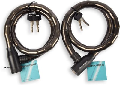 Ultieme Beveiliging: Zwarte Fietsslot Kabelslot Set - Duurzaam Metaal & Plastic, 80cm, Inclusief 4 Sleutels - Voor Fietsen & Accessoires!