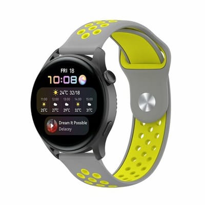 By Qubix - Sport Edition Siliconen band - Grijs + geel - Geschikt voor Xiaomi Redmi Watch 5 Active / Redmi Watch 5 Lite
