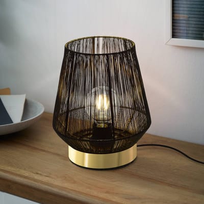 EGLO Escandidos Tafellamp - E27 - 26 cm - Zwart|Koper|Goud