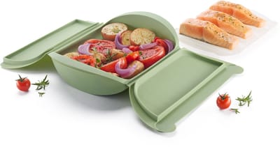 Lékué Stoomkoker - met Plateau - geschikt voor 4 personen - Green