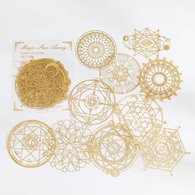 10 vellen goudkleurig zilver kantmateriaal papier rommel dagboek planner knutselpapier scrapbooking vintage decoratief doe-het-zelf knutsel fotoalbums A beige