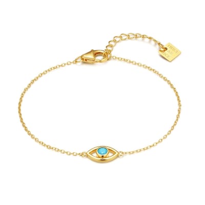 Twice As Nice Armband in zilver, oog met steen Goudkleurig 16cm+3cm