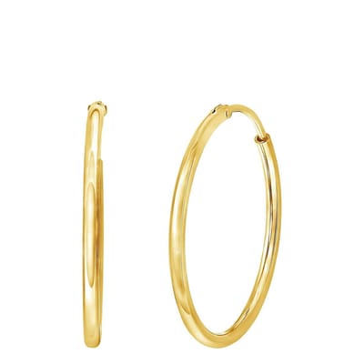 Lucardi Dames Oorringen goldplated 30mm - Oorbellen - Cadeau - 925 Zilver - Goudkleurig