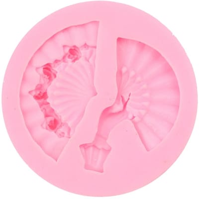 Waaiervorm Cake Bakken Koekje Chocolade Suikerpasta Voedsel Silicone Vorm Bakvorm pink