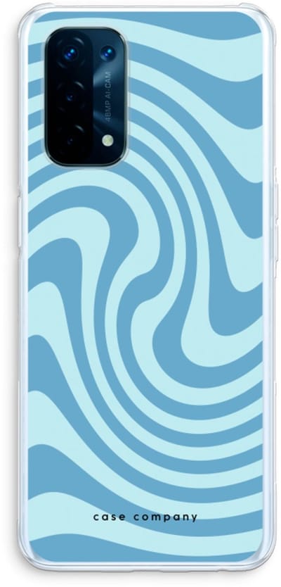 Case Company® - Hoesje geschikt voor Oppo A74 5G hoesje - Swirl Blauw - Soft Cover Telefoonhoesje - Bescherming aan alle Kanten en Schermrand
