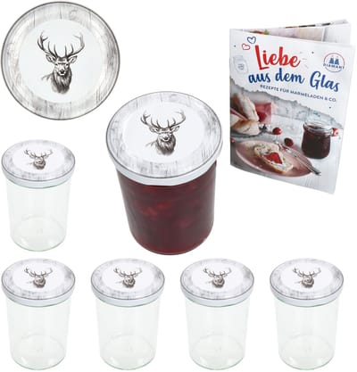 Set van 6 bekers 435 ml To 82 Alois Hirsch deksel incl. receptenboekje