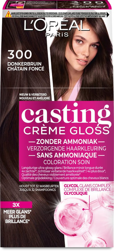 L’Oréal Paris Casting Crème Gloss Donkerbruin 300 - Semi-permanente Haarkleuring Zonder Ammoniak