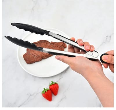 CHPN - Tang - Keukentang - BBQ tang - Siliconen tang - BBQ - Keukentool - Zwart - 21cm - Grill tang