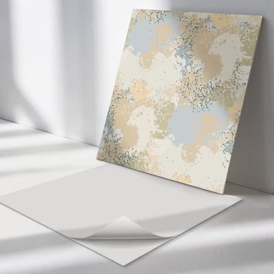Wallfluent Vinyl Tegels - Abstracte Vlekken en Vormen Vloer Tegels PVC - 30 cm x 30 cm - Beige PVC Tegels - 9 stuks - Vierkant PVC Tegels - Abstractie Plaktegels - Zelfklevende PVC Tegels - Plaktegels Keuken en Badkamer