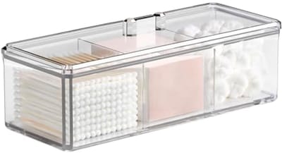 Universele make up cosmetica opbergdoos 3 vakken voor tafelorganisatie – badkamer transparant