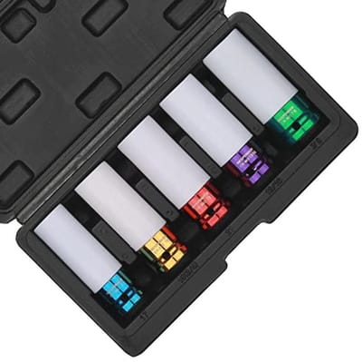 Impact Doppenset 1/2 inch Met Kleurgecodeerde Diepe Muur, 5 Stuks