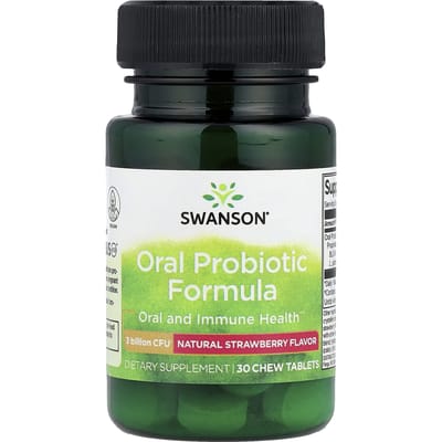 Orale Probiotica Formule, Natuurlijke Aardbeiensmaak, 3 Miljard KVE, 30 Kauwtabletten