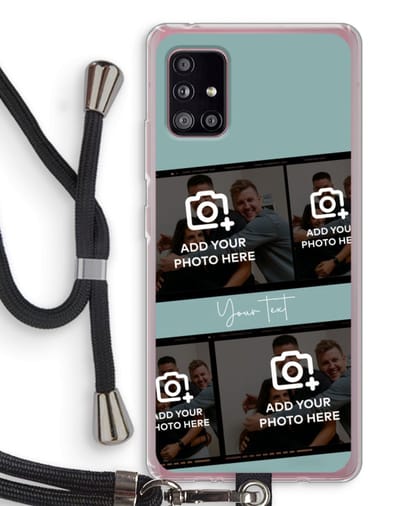 Gepersonaliseerd - Case Company® - Hoesje met koord geschikt voor Samsung Galaxy A51 5G hoesje met Koord - Filmrol N°2 - Telefoonhoesje met Zwart Koord - Bescherming aan alle Kanten en Over de Schermrand