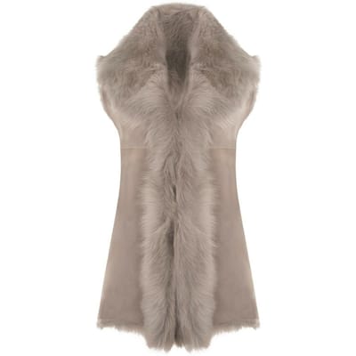 Lange damesbodywarmer van Toscana-schapenvacht-Sorocaba