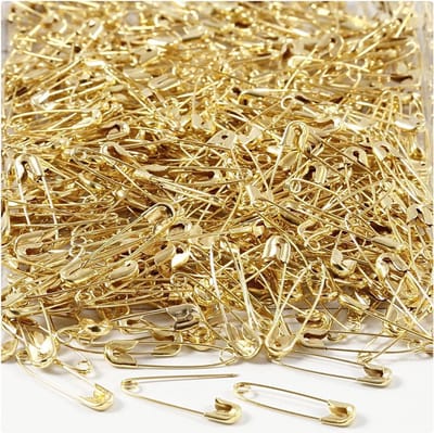 Veiligheidsspelden, L: 22 mm, dikte 0,6 mm, goud, 500 stuk/ 1 doos