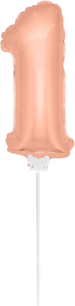 Folat - Folieballon cijfer 1 Rose Gold - 36 cm
