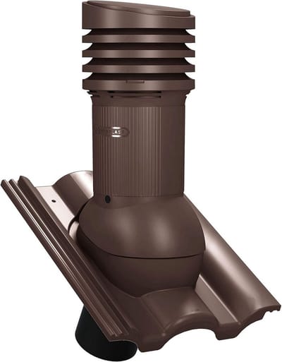 Ventilatiepijp voor Open Haard DN125 - Universele Dakdoorvoer voor Dakpannen (RAL 8017 - Bruin)