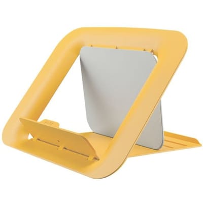 Leitz Ergo Cosy laptopstandaard, voor laptops van 13" tot 17", in hoogte verstelbaar, inklapbaar, B 312 x D 247 x H 50 mm, geel