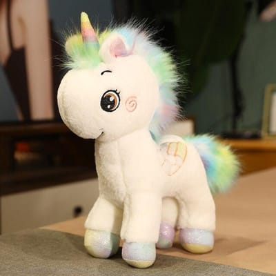 1 st 35cm Schattig Kleurrijk Eenhoorn Pluche Speelgoed Regenboog Eenhoorn Paard Kussen Gevuld Zacht Poppen Kussen Voor Meisjes Valentijnsdag Cadeau 35CM wit