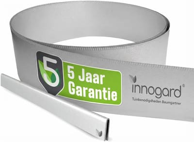 Innogard gegalvaniseerde metalen gazonrand L10 m H25 cm – Flexibele randafwerking 1 mm dik, gazonrand voor het afbakenen van tuinbedden.