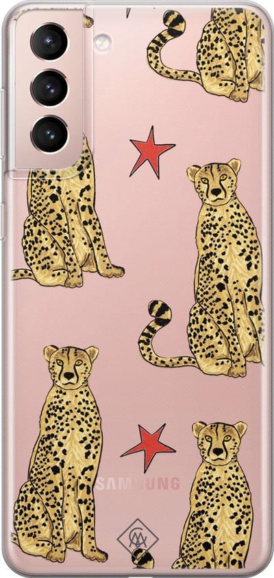 Casimoda® hoesje - Geschikt voor Samsung S21 - Stay Wild - Backcover - Siliconen/TPU - Bruin/beige