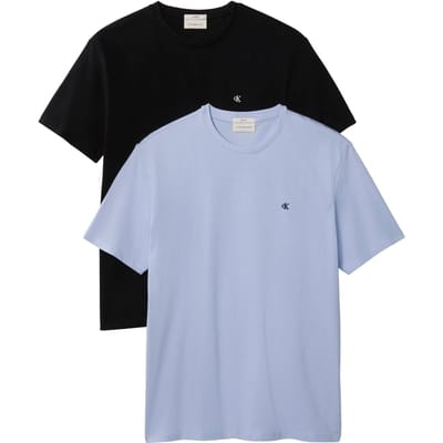 Calvin Klein Short Sleeve Classic Monogram Black/casual Blue Taglia: S | Magliette basic Outlet | Uomo | Blu