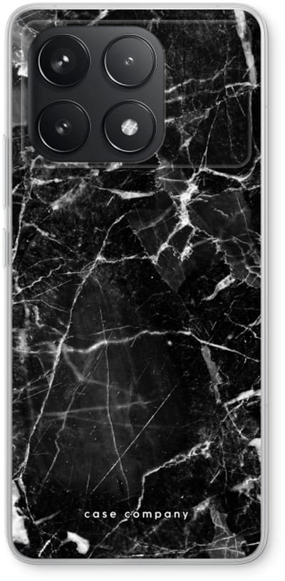 Case Company® - Hoesje geschikt voor Xiaomi Poco F6 Pro hoesje - Zwart Marmer - Soft Cover Telefoonhoesje - Bescherming aan alle Kanten en Schermrand