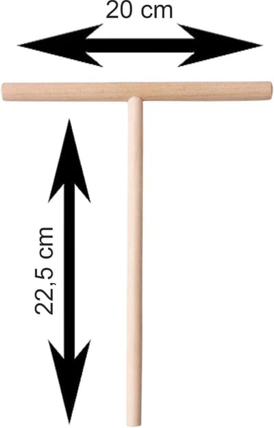 Pannenkoekenverdeler Hout - Deegspreider Crêpe - Pannenkoeken Bakken - Dunne Deeglaag - 22 cm - Beige