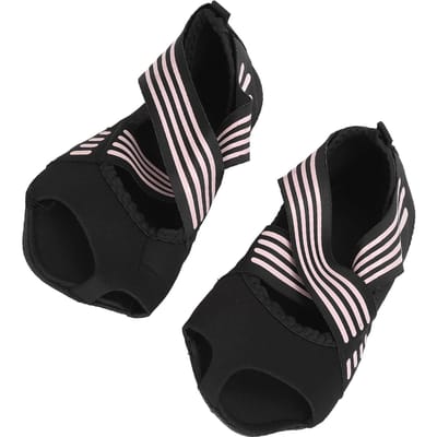 1 Paar Yoga Sokken Teenloos Antislip Zachte Zool Lichtgewicht Pilates Ballet Barre Workout Sokken voor black