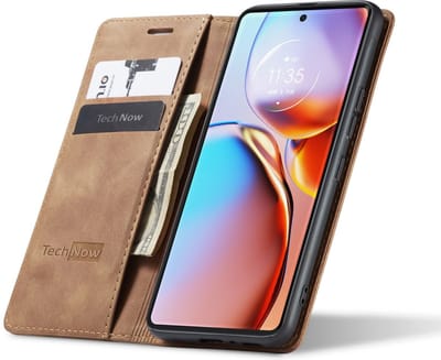 Hoesje geschikt voor Motorola Moto Edge 40 Pro - Book Case Leer Slimline Bruin