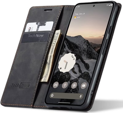Hoesje geschikt voor Google Pixel 9a - Book Case Leer Slimline Zwart