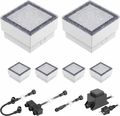 LED Stoeptegel - Grondinbouwlamp Buiten - Pad Verlichting - Belastbaar tot 500kg - 10x10cm Set - Warm Wit